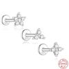 AIDE 925 Silver 1PC Mini Moissanite Four-Claw Screw Stud Earrings Casual Design DIY INS Ear Studs For Lady Jewelry