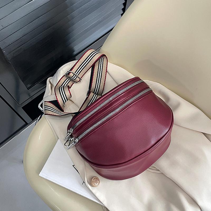 Luxury Brand Waist Bag Women Pu Leather Fanny Pack Sports Shoulder Crossbody Chest Bag Female Wide Strap Handbag