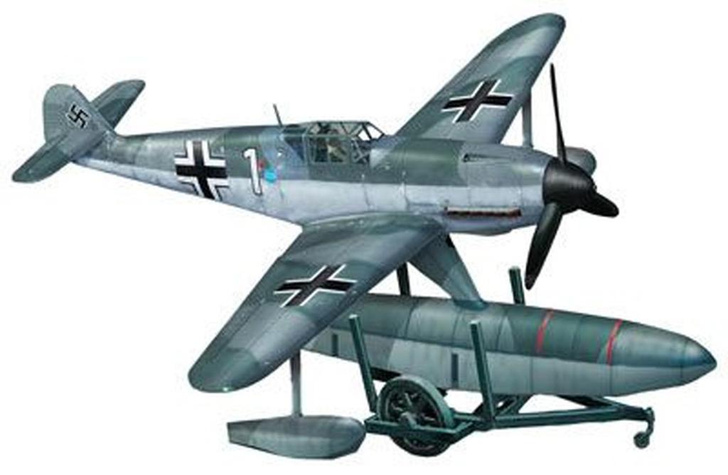 Modelsbit German Messerschmitt High Speed Seaplane Reconnaissance Plane Model Plastic Model MVA48013 1/48 Bf109W-2 (A&A Brand) (Airplane)