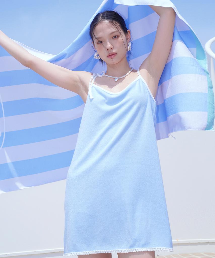 Sweet Bitter Ribbon Terry Dress_Blue