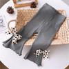 Girls' Cute Bow Flare Cropped Pants - Versatile & Comfortable for Spring/Summer