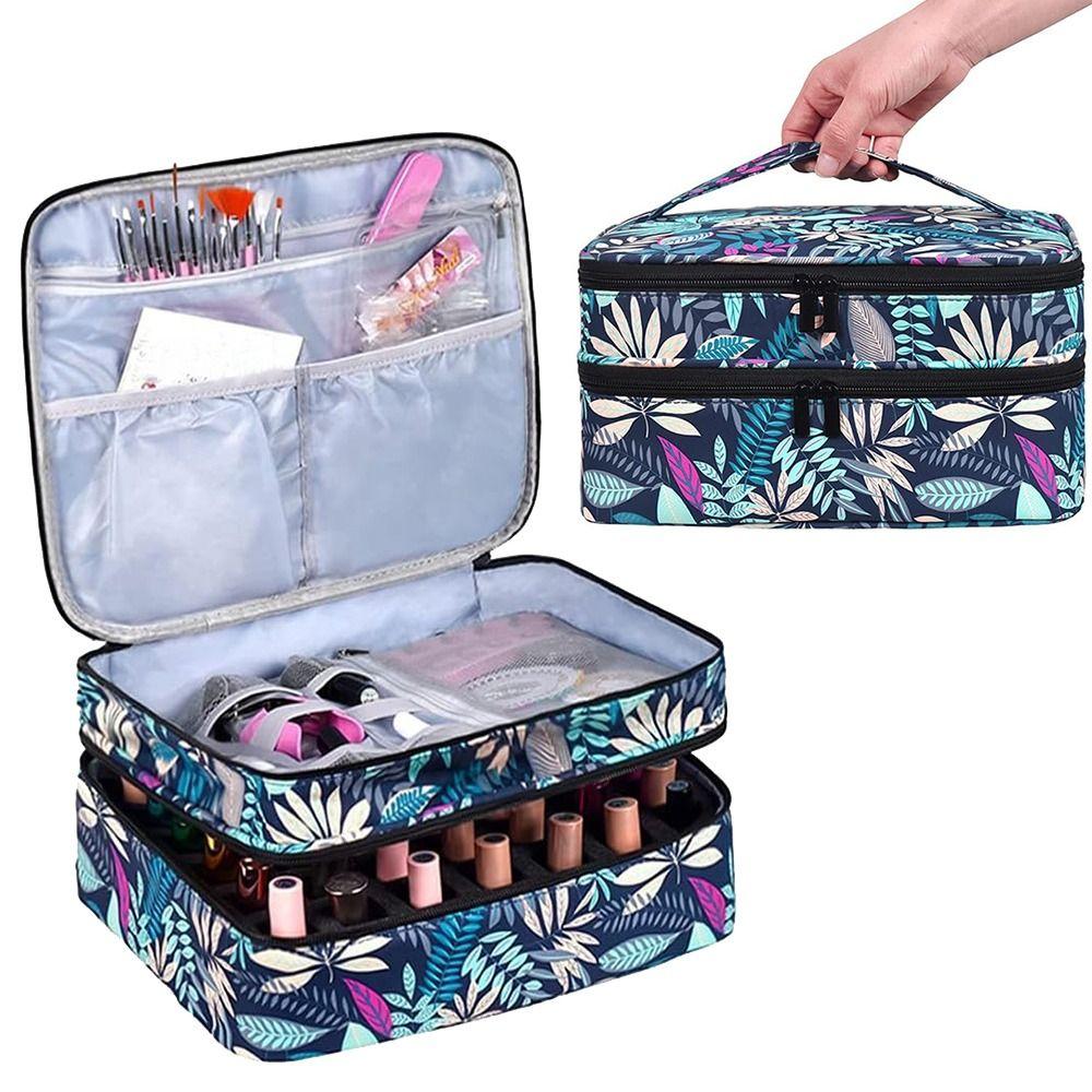 Holds 42 Bottles Nail Polish Storage Bag Removable Nail Kit Storage Carrying Case  Travel