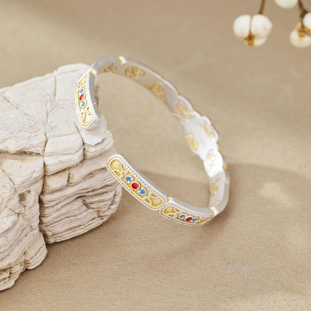 Hand Jewelry New Chinese Style Bracelet Decoration Retro Opening Hand Ring  Women