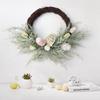 Easter Egg Wreath- Spring Artificial Front Door& Wall Hanging Decor, Garden Style Holiday Wreath for Easter& Valentine's Day