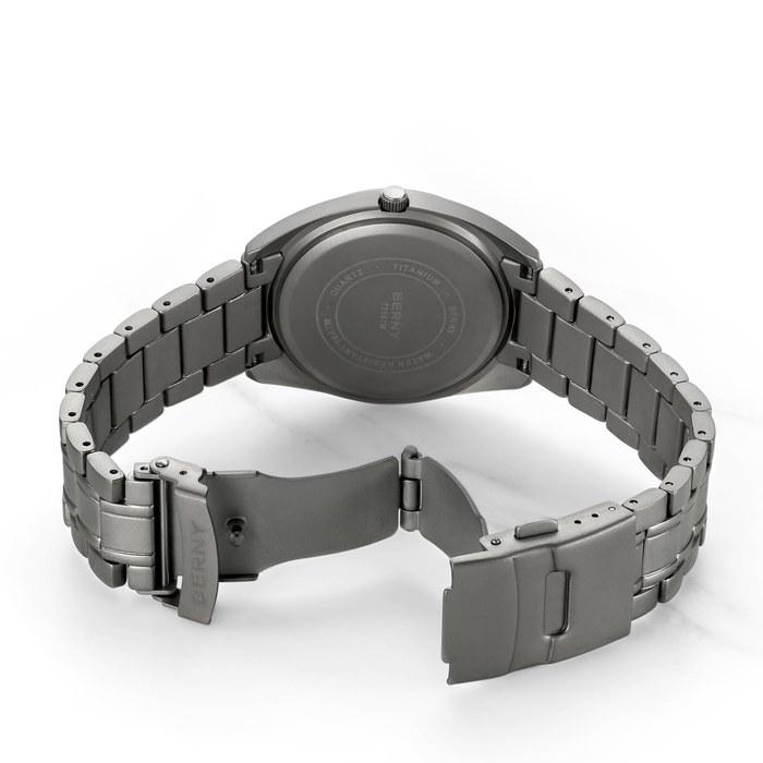 BERNY Men's Watch Titanium Analog Quartz 10ATM Waterproof Super Luminous Black