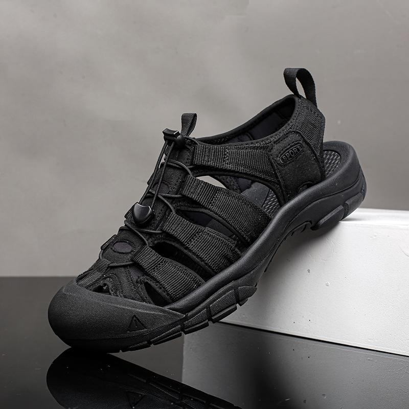 Fashion Summer Comfort Soft Sole Sandals Brand Casual Outdoor Non-slip Mens Leather Sandals Men Retro Hollow Out Breathable Beach Shoes