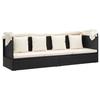 Garden Sun Island with Roof Black Poly Rattan