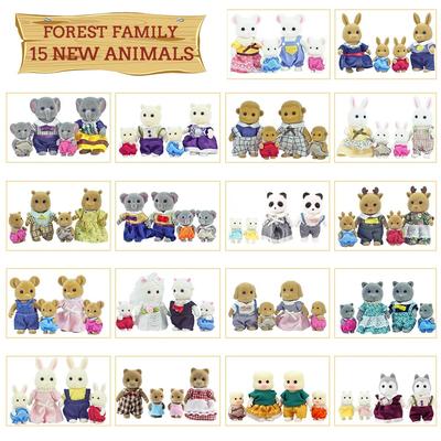 Simulation Wald Rentier Familie Puppe Puppenhaus Figuren Möbel Set DIY Spielset Spielen Haus Mädchen Spielzeug Zubehör Weihnachten Geschenke