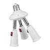 E27 E26 Lamp Adapter 3 In 1 Light Socket Extender Adjustable 85‑265V with Button Switch for Home