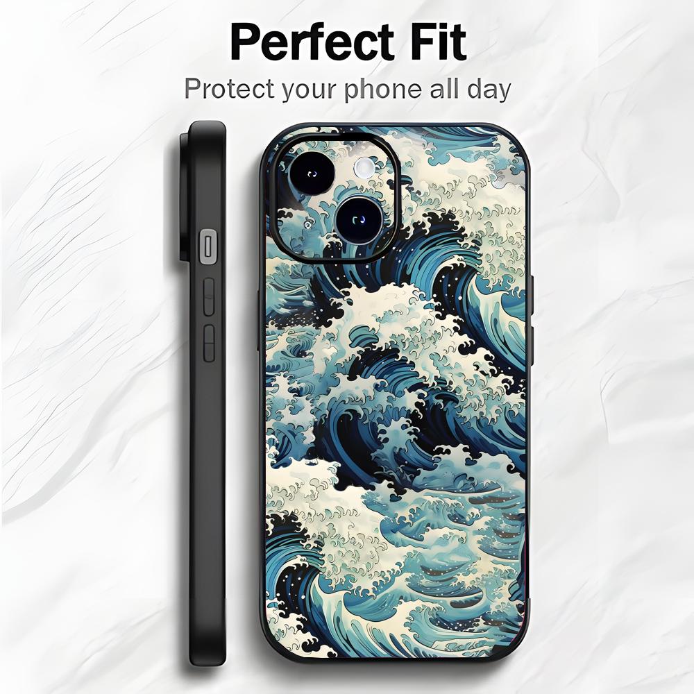 Art Ukiyo-e Ocean waves Phone Case Phone Case Soft Packaging Lightweight For iPhone17 16 15 14 13ProMax