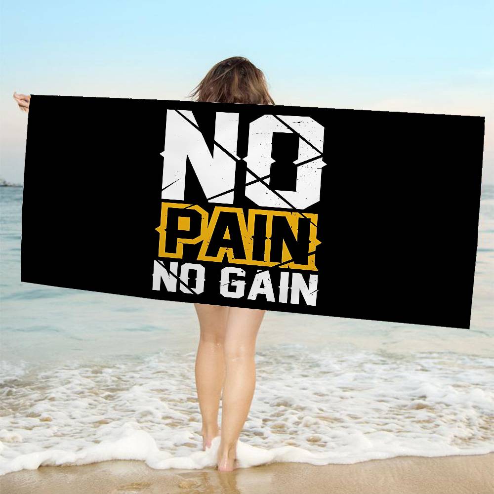 No Pain No Gain Big Microfiber Beach Towels Quick Dry Towel Sand Beach Towels Pool Towel For Travel Swim Pool Yoga