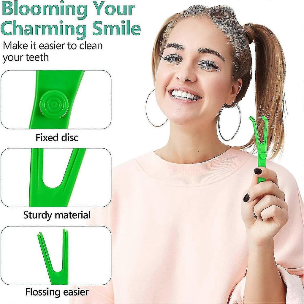 10 Pcs Reusable Flosser Holder, Dental Floss Holder, Floss Handle Durable Adults And Kids Dental Tools Ha