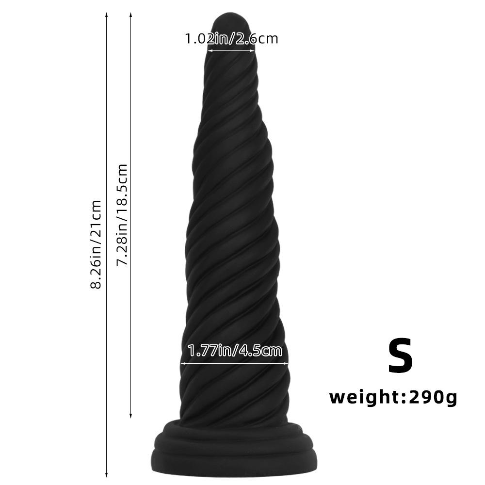 Silicone Thread Black Chrysanthemum Anal Plug  Oversized Coarse Anal Expansion Device  Toy Sex Product, Pagoda Penis