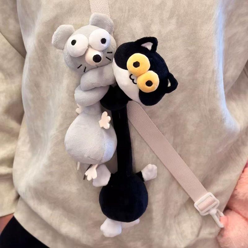 Long Neck Evil Sausage Dog & Chihuahua Plush Keychain Pendant Cute Stuffed Animal Doll for Machine Gift