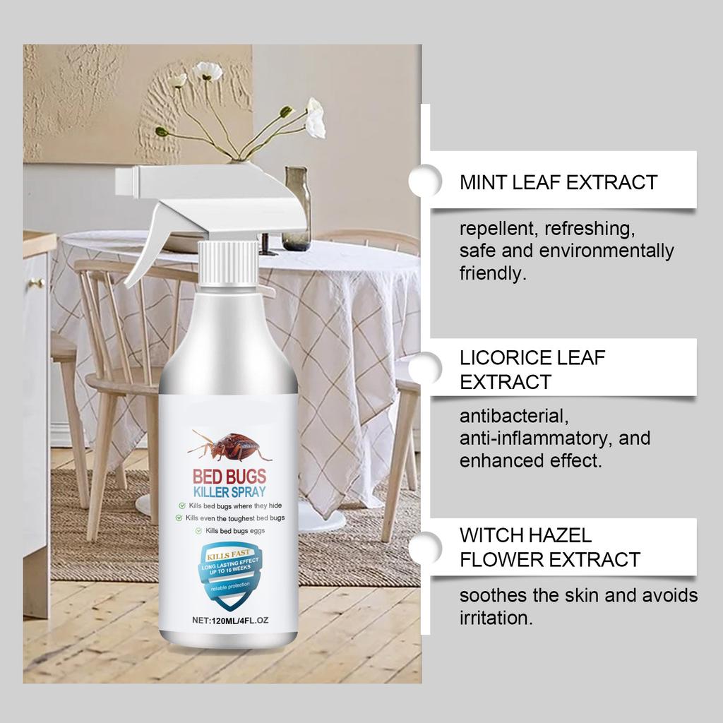 Bed Insecticides Spray 120ml Insect Spray Indoor Flea Brown Dog Tick Bed Insecticides Clothes Moth Insecticide