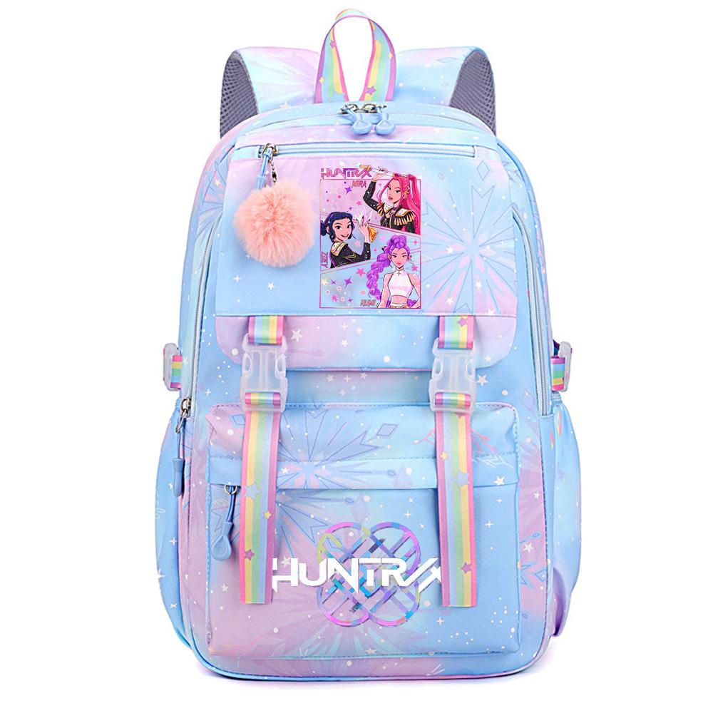 Anime Demon Hunters Printed Large Capacity Waterproof Backpack Teenger Student Schoolbag Bookbag Travel Bag