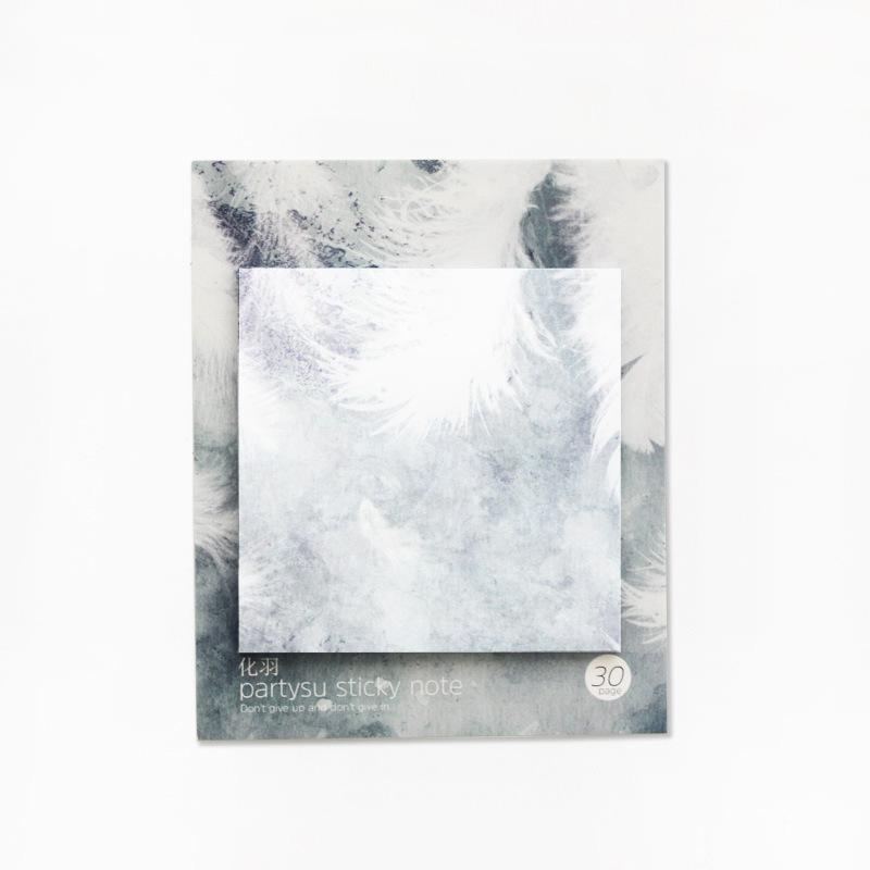 Sakura Hibiscus Ink Painting Notes Samolepicí poznámky Mramorový zápisník Psací potřeby Kancelářské Školní potřeby Samolepka na psací potřeby