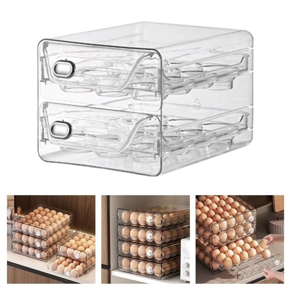 Transparent Egg Holder Double Layer Egg Container Creative Egg Preservation Box  Fresh Keeping