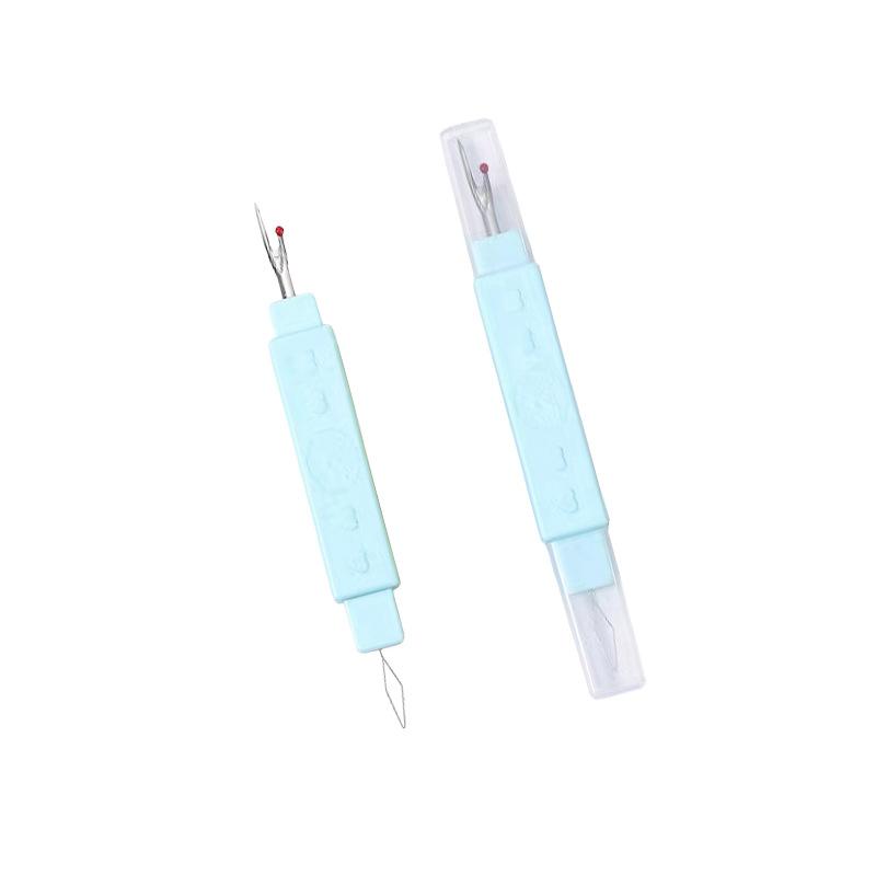 2 In 1 Sewing Needle Threader Seam Ripper Dual Purpose Sewing Tool Portable Home Thread Cutter Double Head With Protective Cover