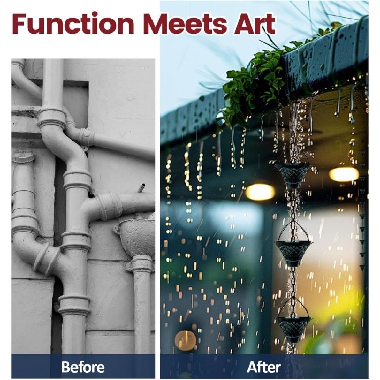 Weather Resistant Rain Chain Rusts Proof Chain Decoration Hangings for Outdoor Courtyards Garden