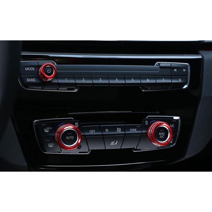 Fit For BMW F20 F21 F22 F23 Red Aluminum Middle Console Ac Knob Cover Trim 3PCS