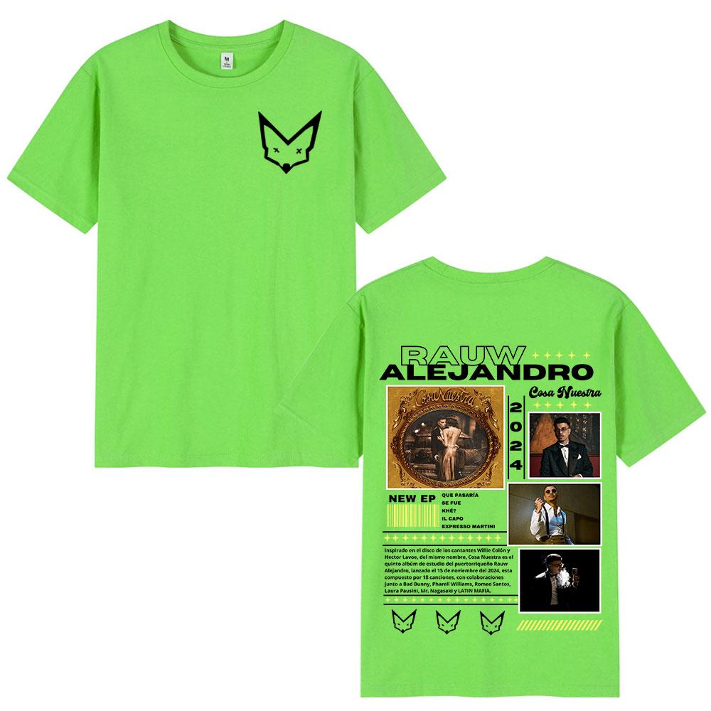 

Singer Rauw Alejandro Cosa Nuestra Album Tour T Shirt Men Women Fashion Hip Hop Street T-shirts 100% Cotton Oversized Tee Shirt 4XL
