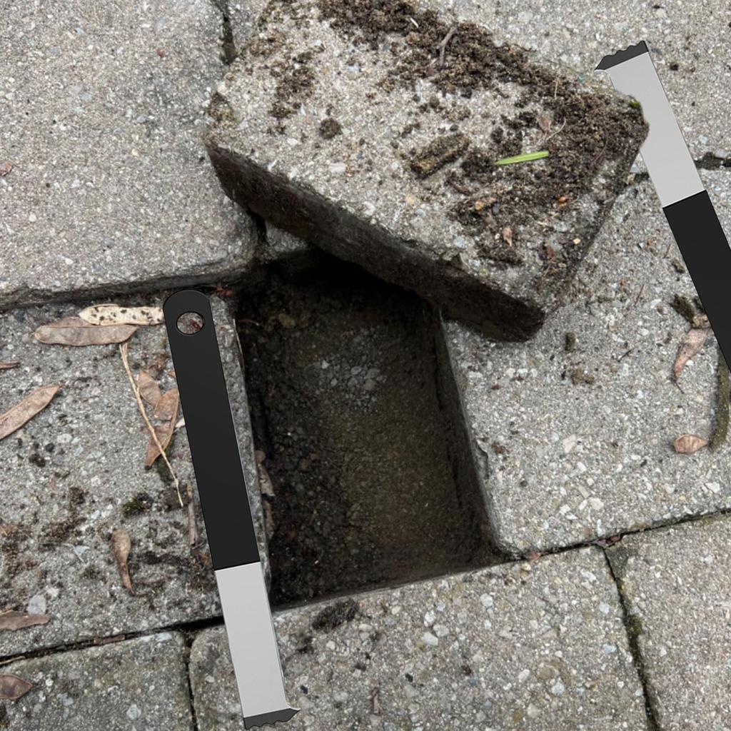 2 Stück Pflastersteinzieher, Pflasterstein-Extraktionswerkzeug mit Fugenschabern, Zahngreiferschlitzen, Pflasterstein-Entfernungswerkzeug für Garten und Hof