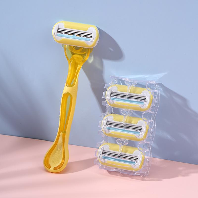 Women's Popular Manual Shaver with Replacement Blades - Hair Removal Razor in Box