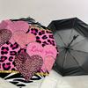 1pc Leopard love Zebra pattern Pattern Design Umbrella,Compact Umbrella, All Season, Travel, Outdoor, One Touch Auto Open and Close,Christmas Gift