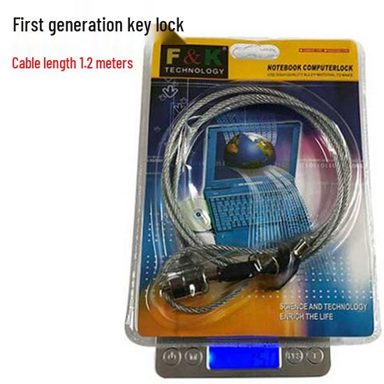 

Second-Gen Laptop Lock: Key & 4-Digit Combo, 1.8m Anti-Cut Steel Cable