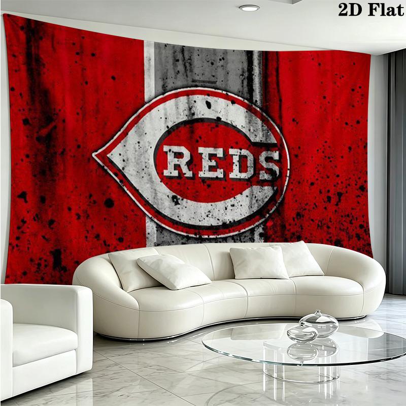 Cincinnati Reds Wall Tapestry Aesthetic Wall Hanging Printed Fabric Blanket Decorative Tapestries for Bedroom Living Room Home Decor