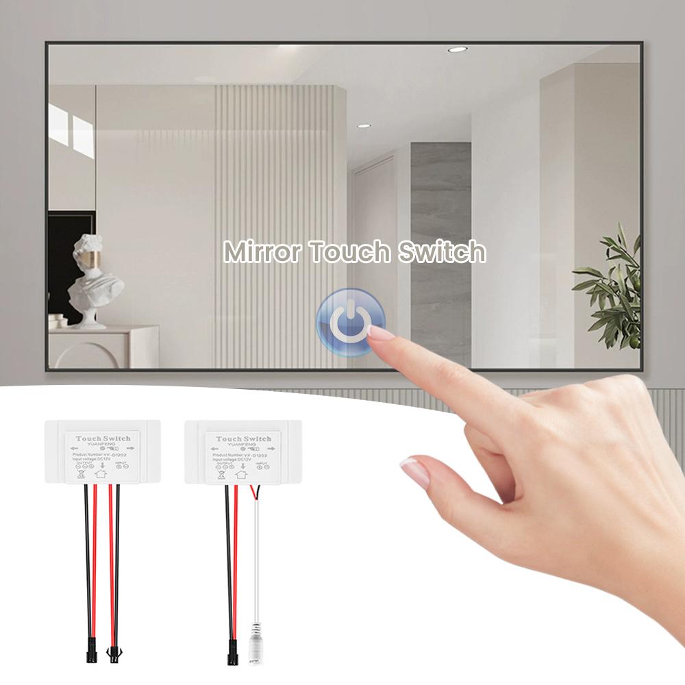DC 12V 5A Bathroom Mirror LED Dimmer Touch Switch Capacitive CCT Adjustable Touch Sensor Switch For Mirror Light Backlight Decor