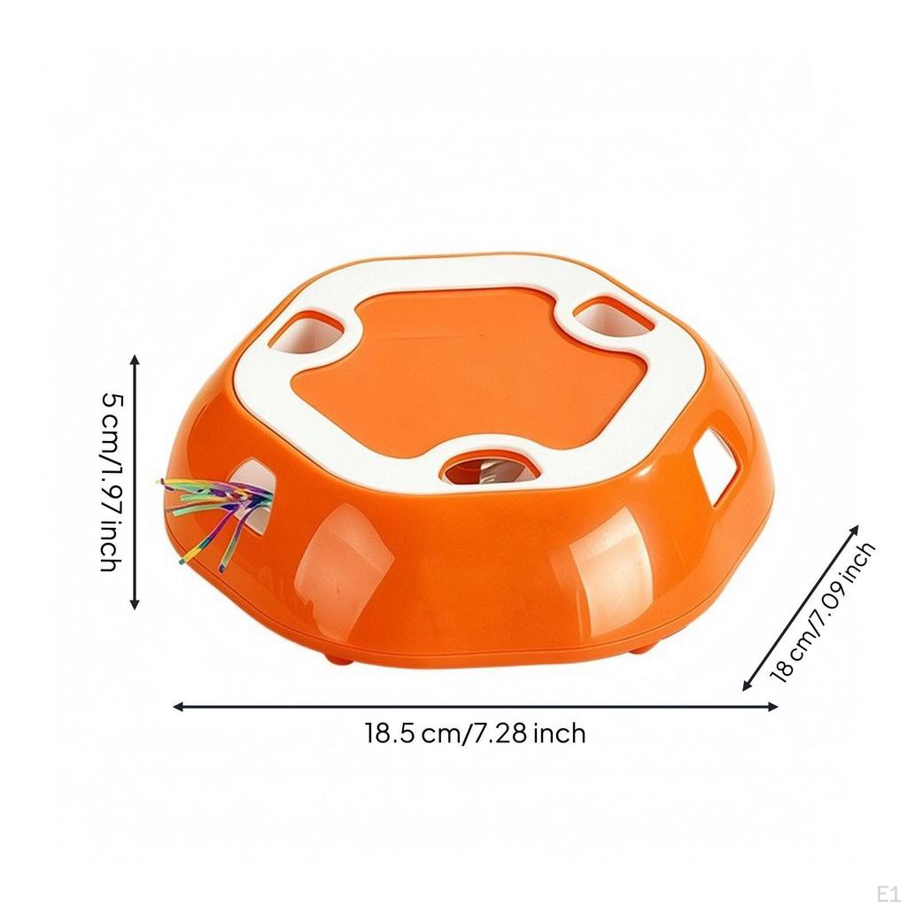 Indoor Interactive Cat Toy | Multiple Play Openings, with Streamers, for Apartments Orange