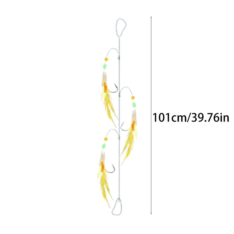 Glow Fish String Hook Fishing Baits Hook for Saltwater Sabiki Rig with Glow Beads Fishing Baits Lures Rig