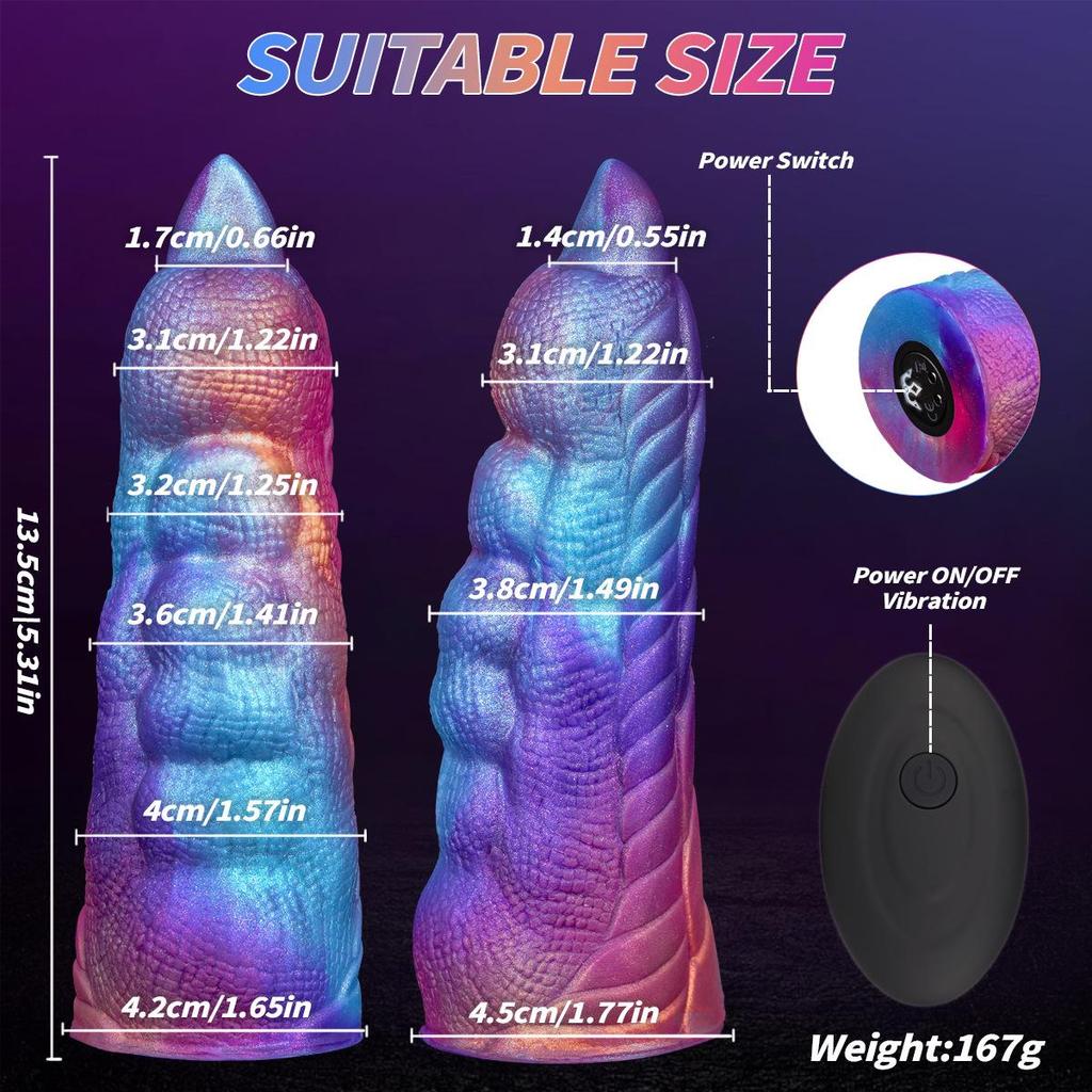 Compact Alien Shaped Remote Vibrating Dildo - Wireless Fake Penis Anal Plug for Women