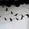 Crow Pattern Black Crow Pull Banner Black Crow Latte Art Halloween Raven Pull Flag  Haunted House