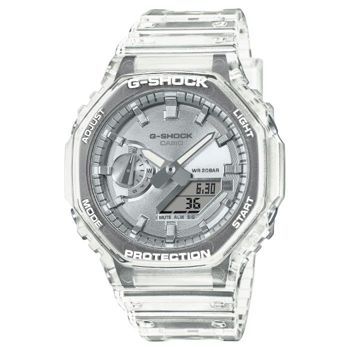 

Casio 2100 Clear Silver Overseas Model G-SHOCK Analog-Digital Watch, Skeleton, Men s, GA-2100BM-7A8, [Used]