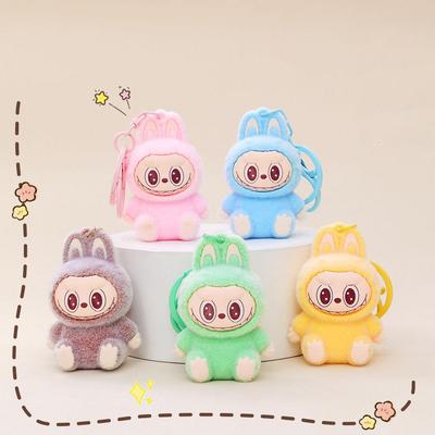Flocking Small Animal Keychain 1PCS Rabu Cloth Doll Bag Pendant Creative Small Gift Pendant Table Ornaments