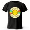 Healing Rainbow Sunshine Pure Cotton T-shirt Men Fashion Casual Plus Size Loose Short Sleeves Soft Comfortable Top