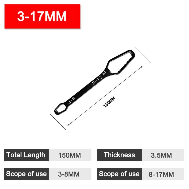 Универсальный гаечный ключ Torx 3-17 мм 8-22 мм, регулируемый двухсторонний гаечный ключ Torx, самозатягивающийся гаечный ключ, многоцелевой ручной инструмент
