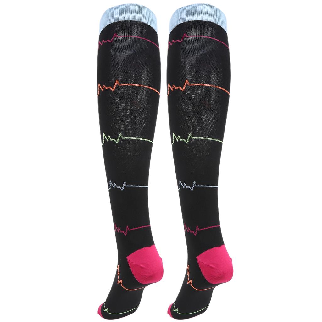 1 Pair Sports Pressure Stockings Elastic Calf Care for Running and Riding Mountaineering S M Black Flash