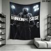 Tom Clancy's Rainbow Six Siege Wall Tapestry Aesthetic Wall Hanging Printed Fabric Blanket Decorative Tapestries for Bedroom Living Room Home Decor