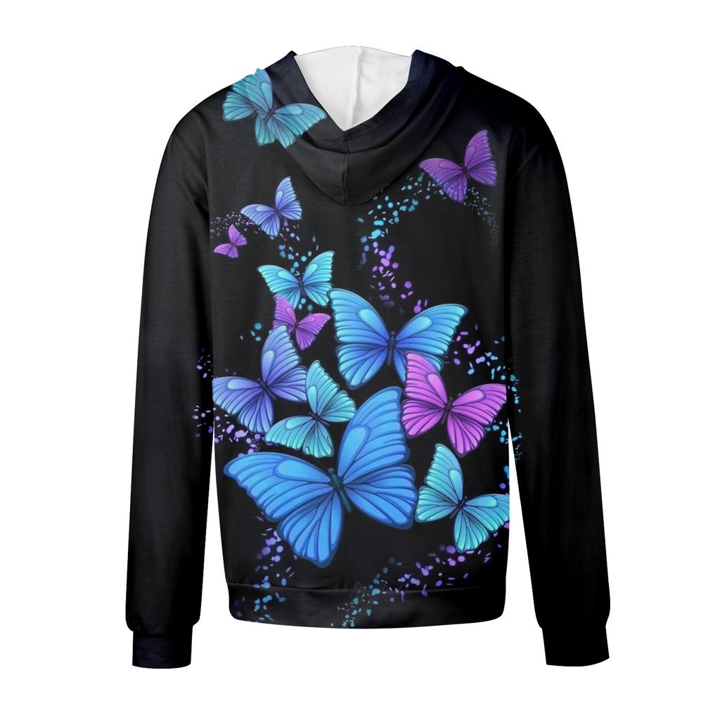 Damen Casual Fashion Bedruckter Langarm Pullover Hoodies Reißverschluss Sweatshirts Mantel