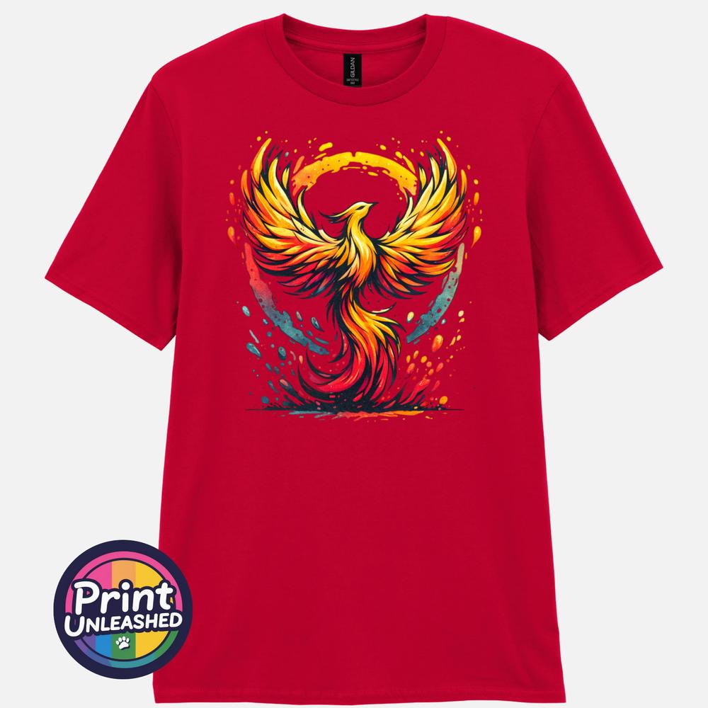 Phoenix Bird T Shirt Mythical Firebird Graphic Tee Fantasy Unisex Top Gift S2XL S