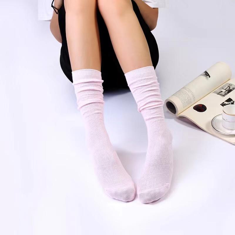 

Хлопковые тонкие носки, однотонные ботильоны в стиле ретро, ​​чулки, средние носки one size розовый