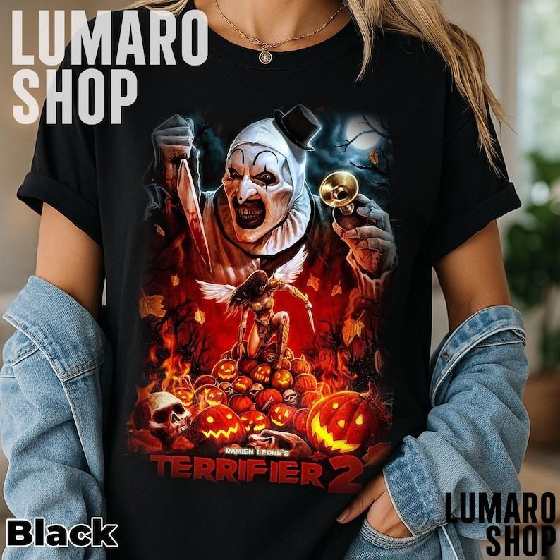 Vintage Horror Clown Halloween Shirt Spooky Scary Graphic Tee Unisex Gift Unisex T-Shirt XL