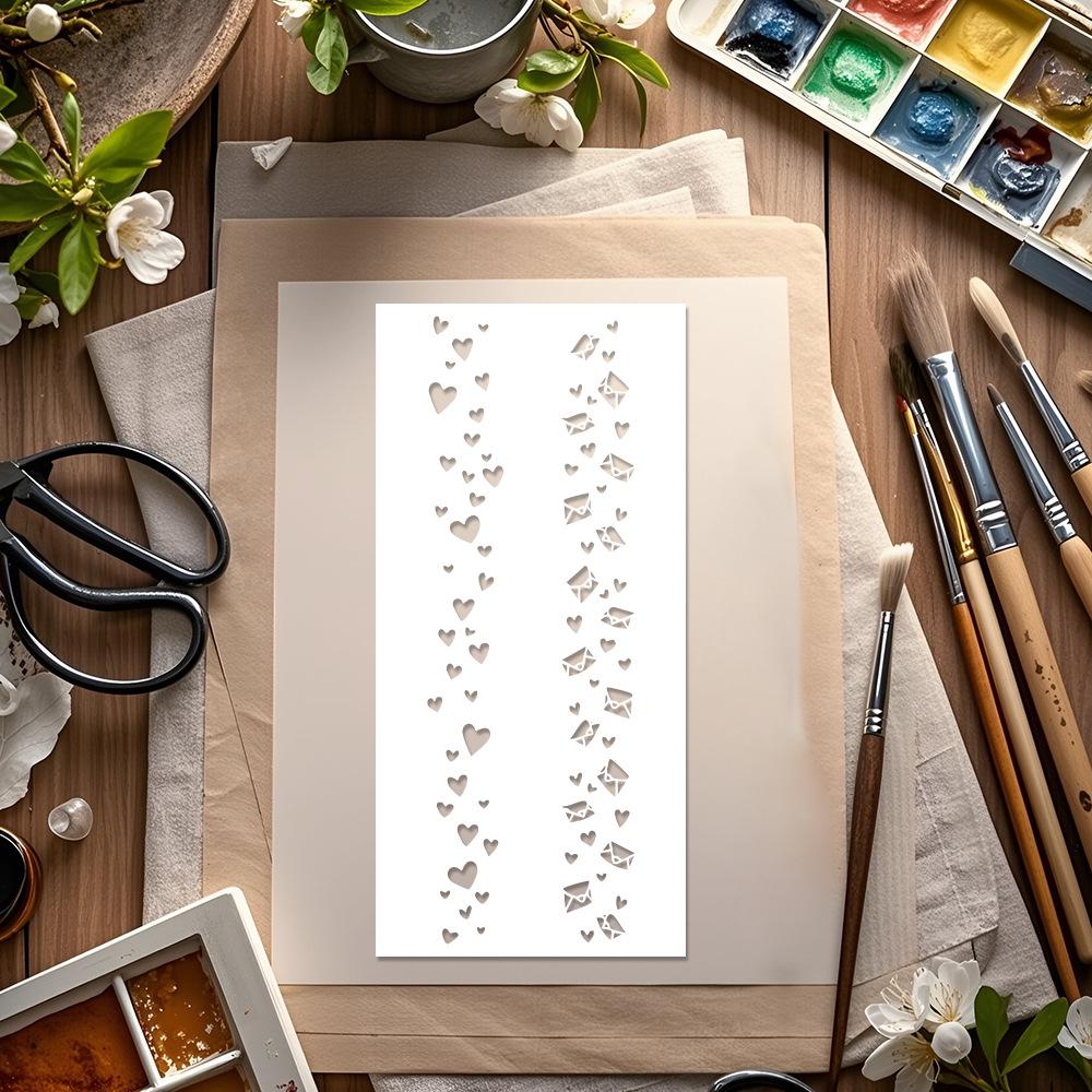 Love Heart Email Pattern Painting Stencil for DIY Crafting and Decoration