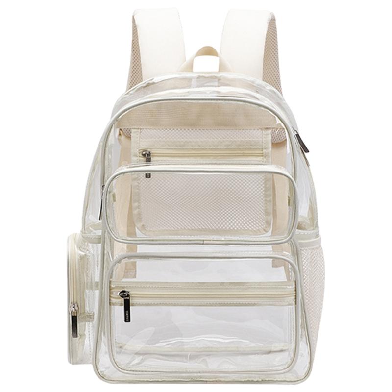 

Прозрачная школьная сумка для женщин, рюкзак из ПВХ, большая вместимость, повседневный рюкзак