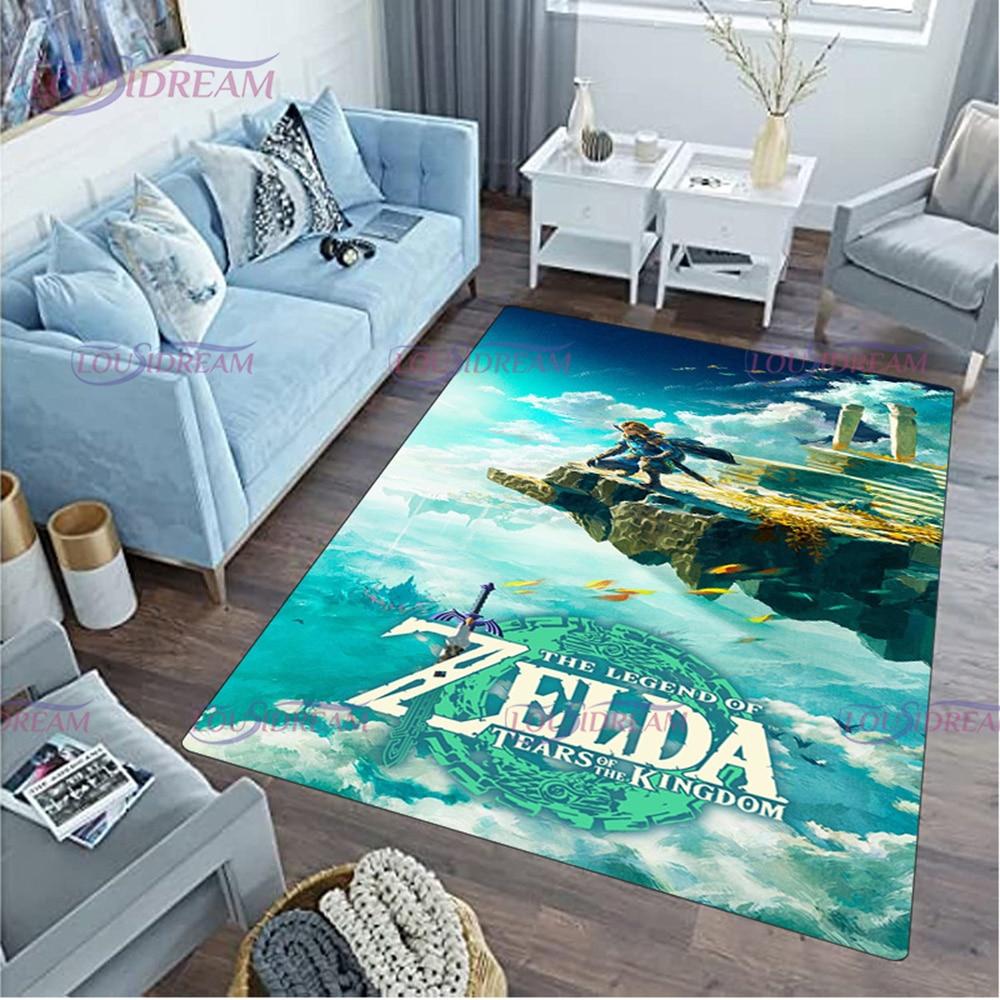 Cartoon Link-zalda Game Print Play Game Area Rug Sponge Washable Mat Bedroom Floor Mat Non-slip Bathroom Carpet Mat Door Carpet
