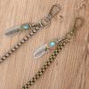 Feather Trouser Chain, Simple Retro Street Metal Hook, Feather Hipster Accessories, European and American Wallet Chain.
